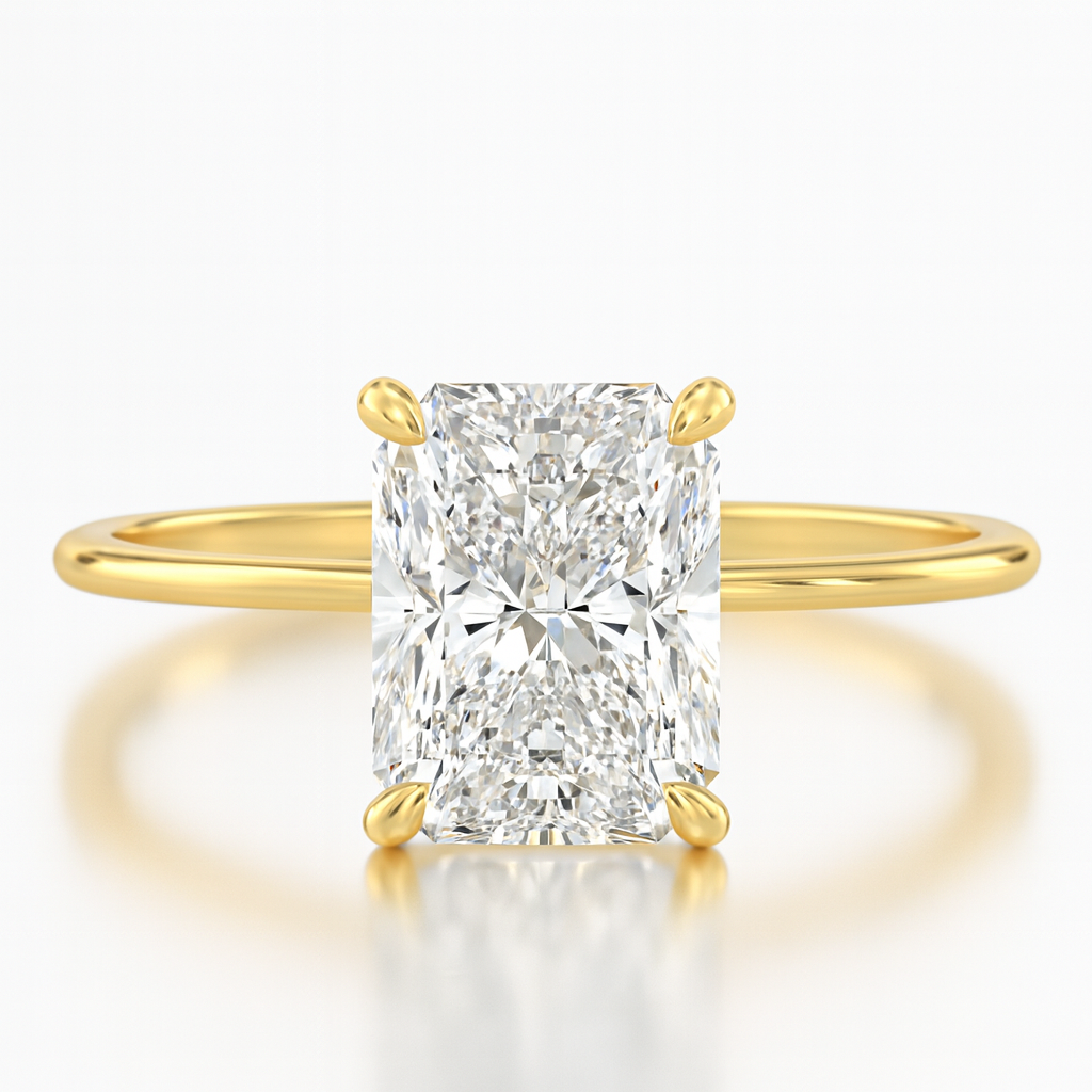 3.5ct Lab Diamond Hidden Halo Solitaire Engagement Ring