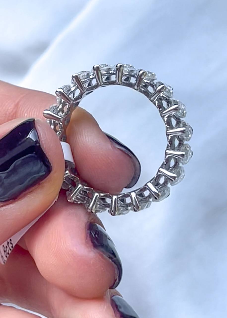 Marquise Cut Full Eternity Moissanite Wedding Band in 14k Solid Gold