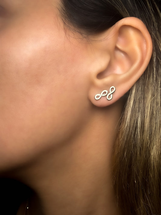 14k Solid Gold Infinity Stud Earrings: Minimalist Symbol of Eternal Love