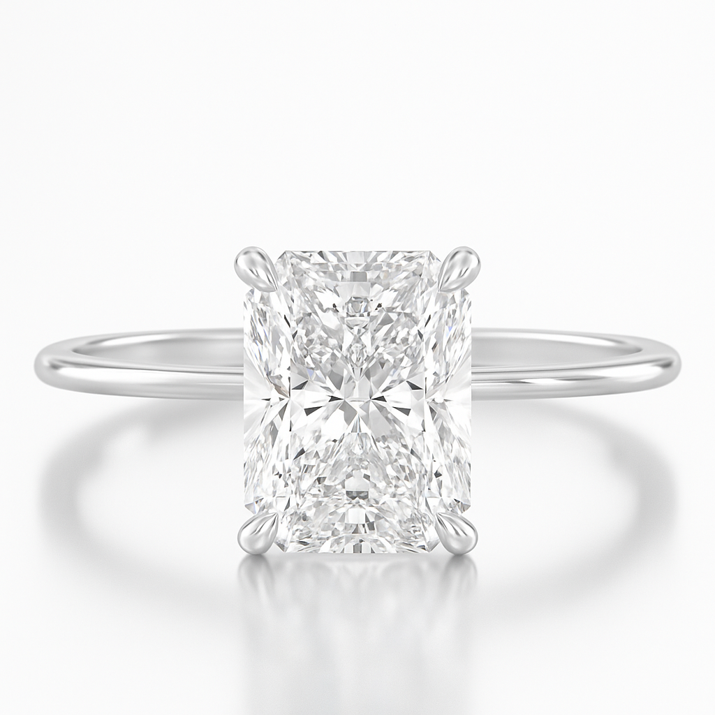 3.5ct Lab Diamond Hidden Halo Solitaire Engagement Ring