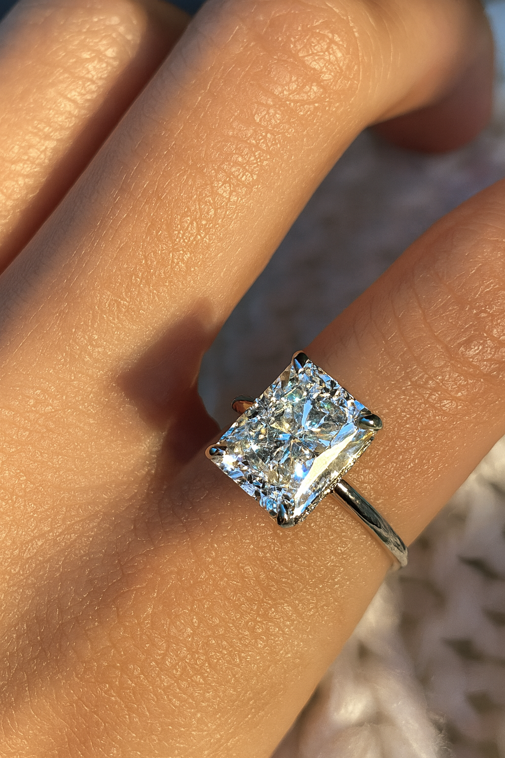 3.5ct Lab Diamond Hidden Halo Solitaire Engagement Ring