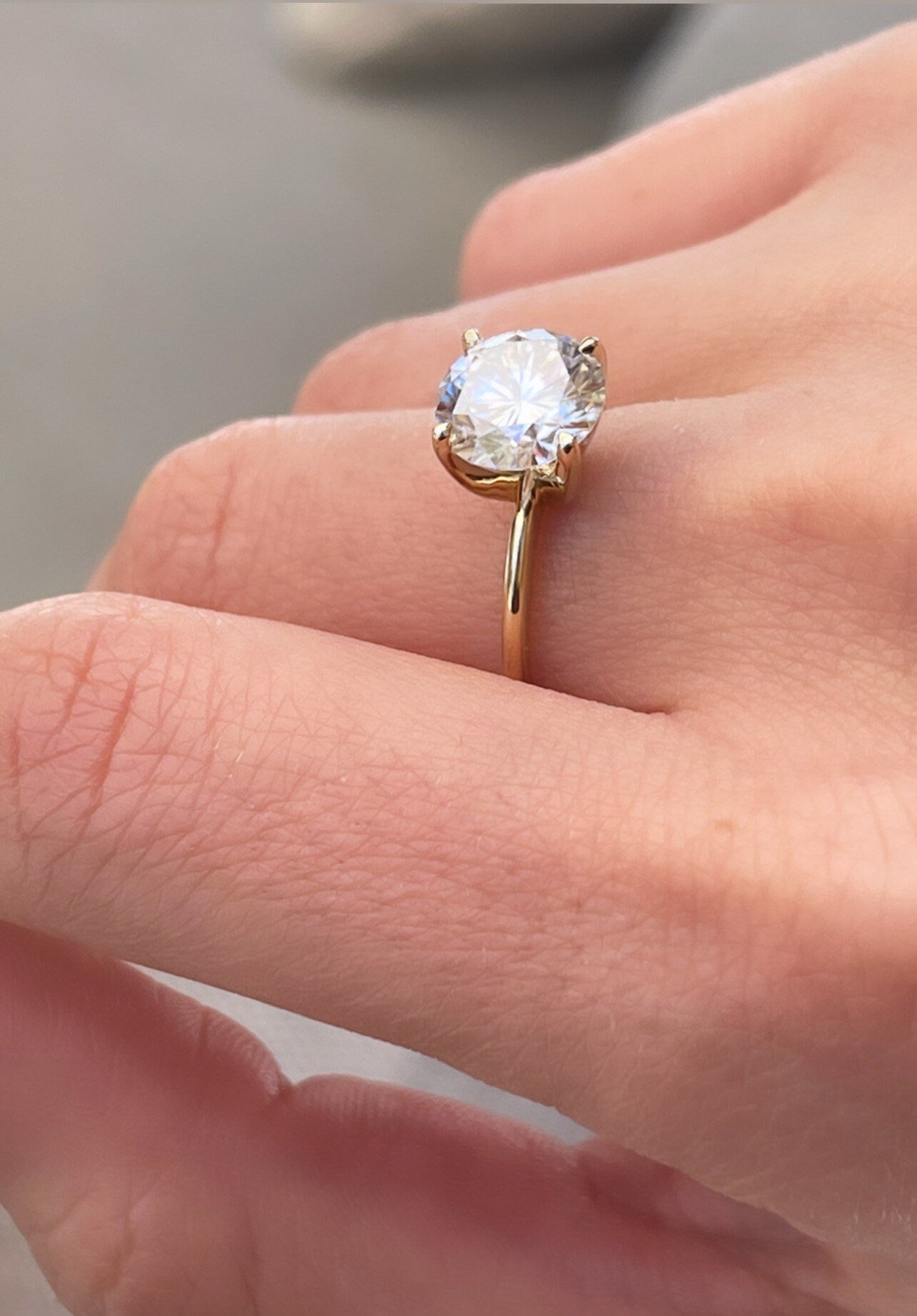 2Ct Round Cut Diamond Solitaire Engagement Ring in 14k Gold- Classic Engagement Ring