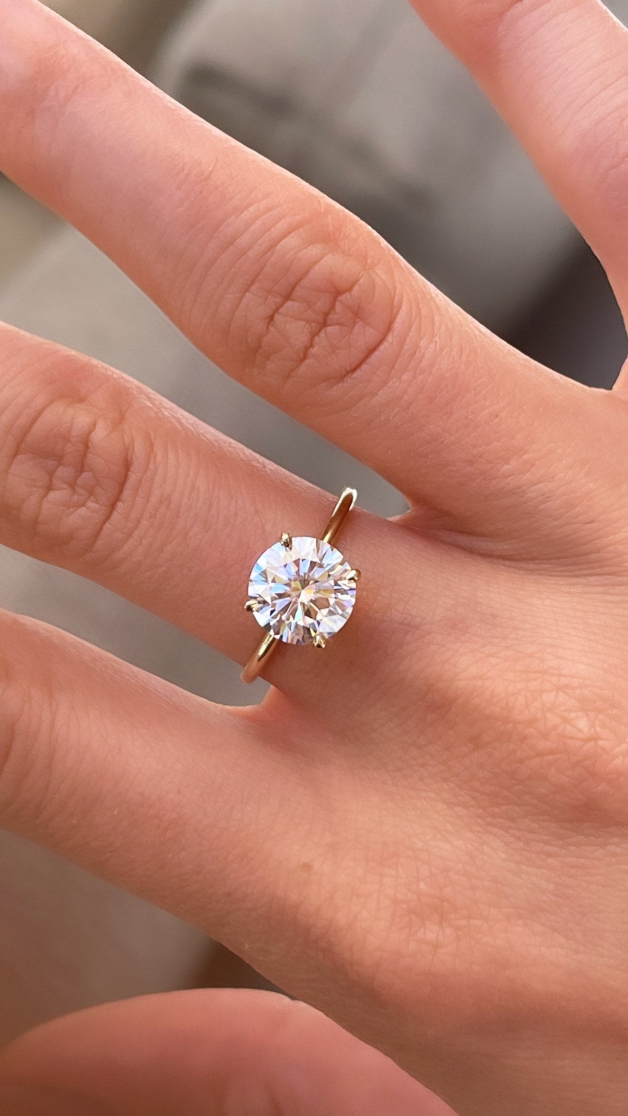 2Ct Round Cut Diamond Solitaire Engagement Ring in 14k Gold- Classic Engagement Ring