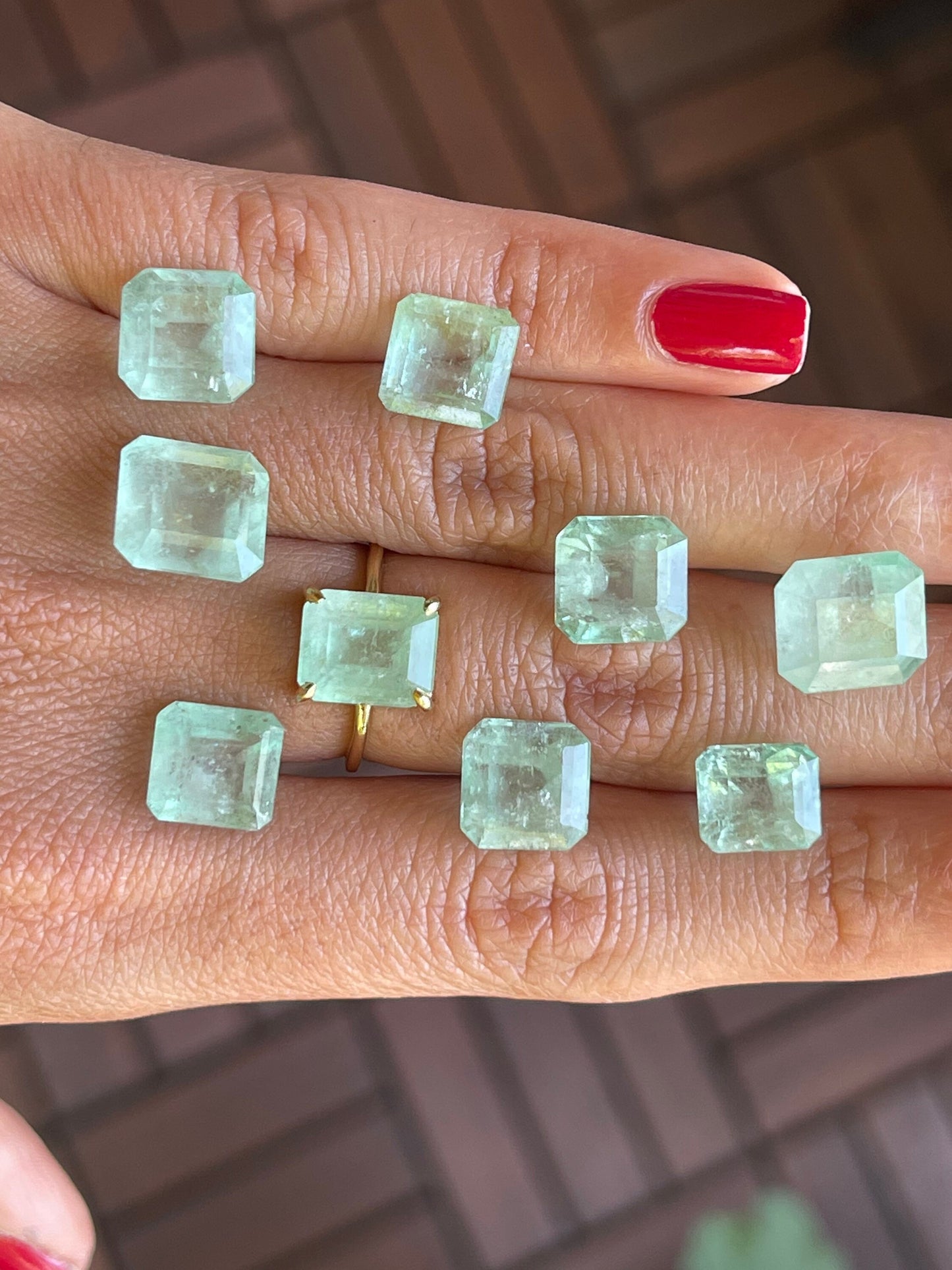 7Ct Natural Light Green Emerald Solitaire Ring in 14k Solid Gold, Green Beryl Ring