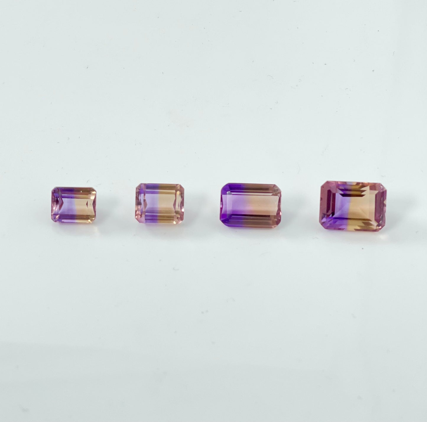 East West Setting Natural Ametrine Solitaire Ring in Solid Gold