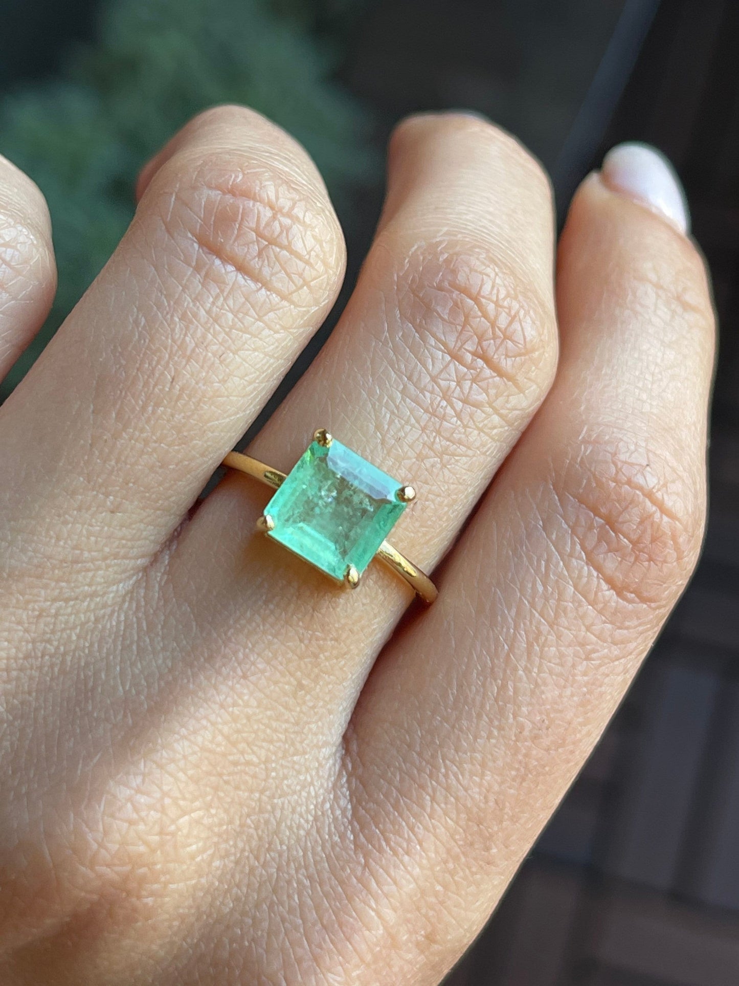 2Ct Natural Colombian Emerald Cut Emerald Solitaire Ring in Solid 14k Gold