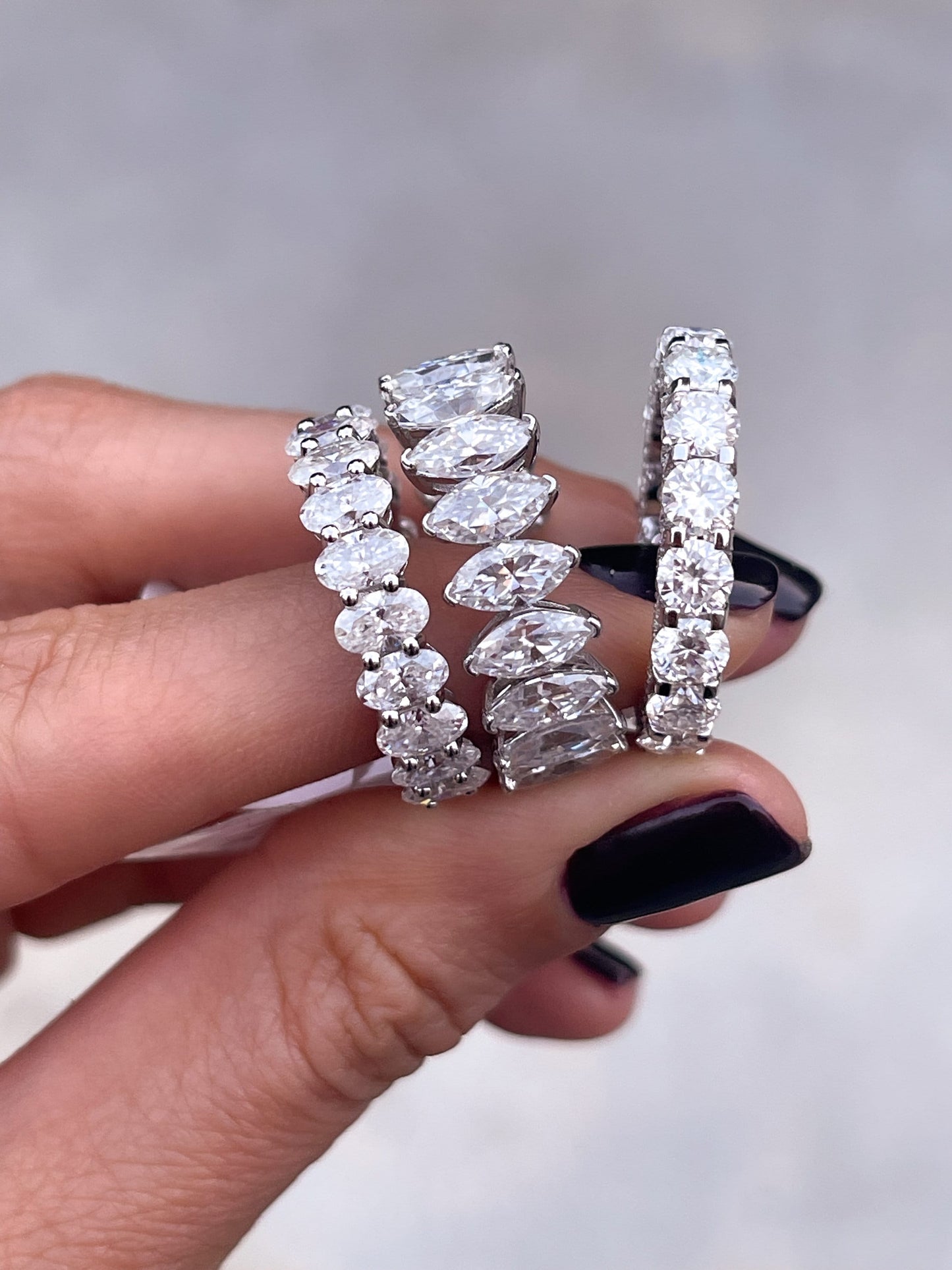 Marquise Cut Full Eternity Moissanite Wedding Band in 14k Solid Gold