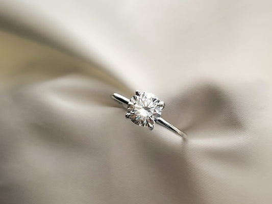 1Ct Round Diamond Solitaire Classic Engagement Ring in Solid 14k Gold