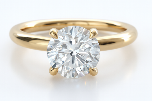 1.5Ct Round Cut Diamond Solitaire Engagement Ring in 14k Gold- Classic Engagement Ring