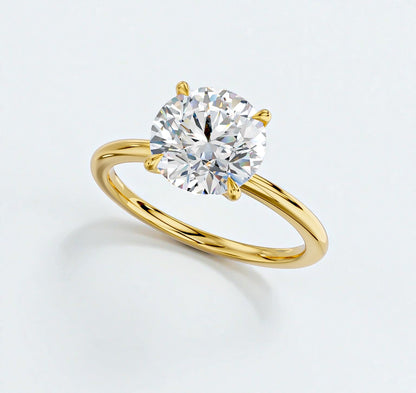 1.5Ct Round Cut Diamond Solitaire Engagement Ring in 14k Gold- Classic Engagement Ring