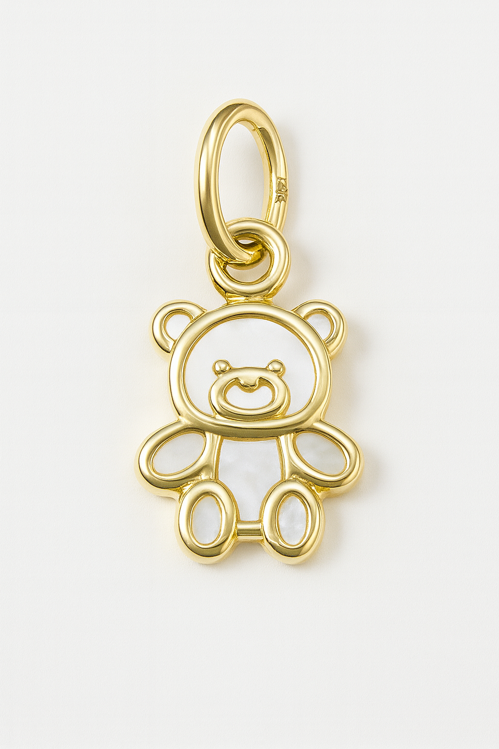 14k Solid Gold Mother of Pearl Charm Pendant | Heart & Animal Designs