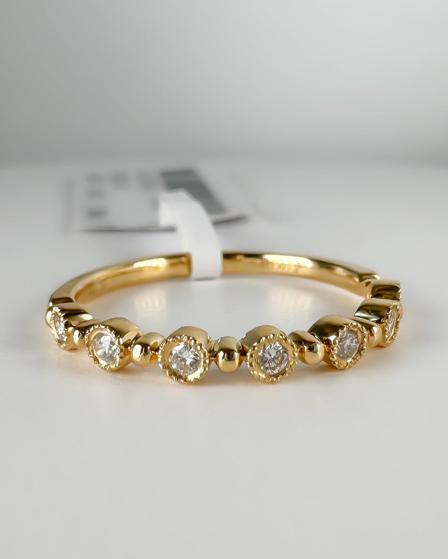 14k Solid Gold Natural Diamond Bezel Eternity Band