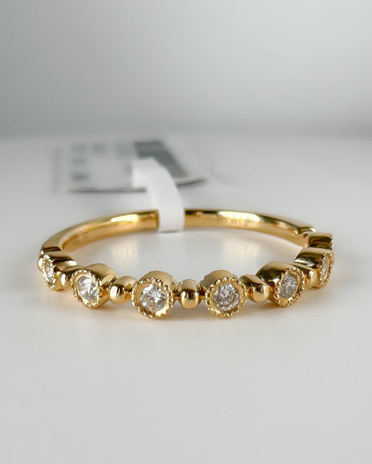 14k Solid Gold Natural Diamond Bezel Eternity Band