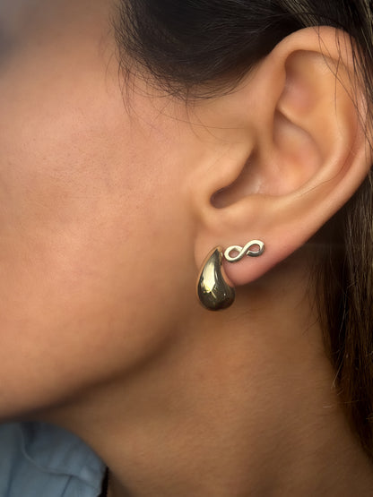 14k Solid Gold Infinity Stud Earrings: Minimalist Symbol of Eternal Love