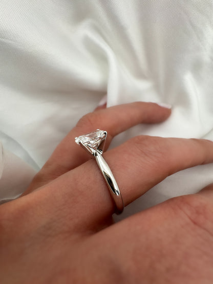 Cushion Cut Diamond Solitaire Engagement Ring, 14k Solid Gold, IGI Certified