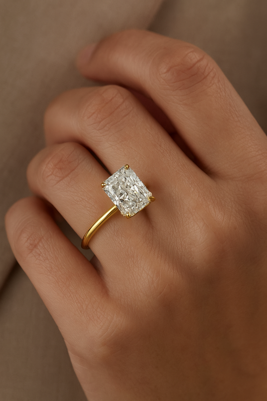 3.5ct Lab Diamond Hidden Halo Solitaire Engagement Ring