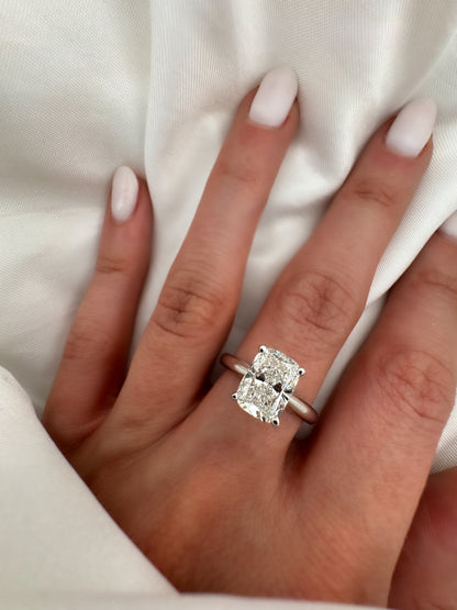 Cushion Cut Diamond Solitaire Engagement Ring, 14k Solid Gold, IGI Certified