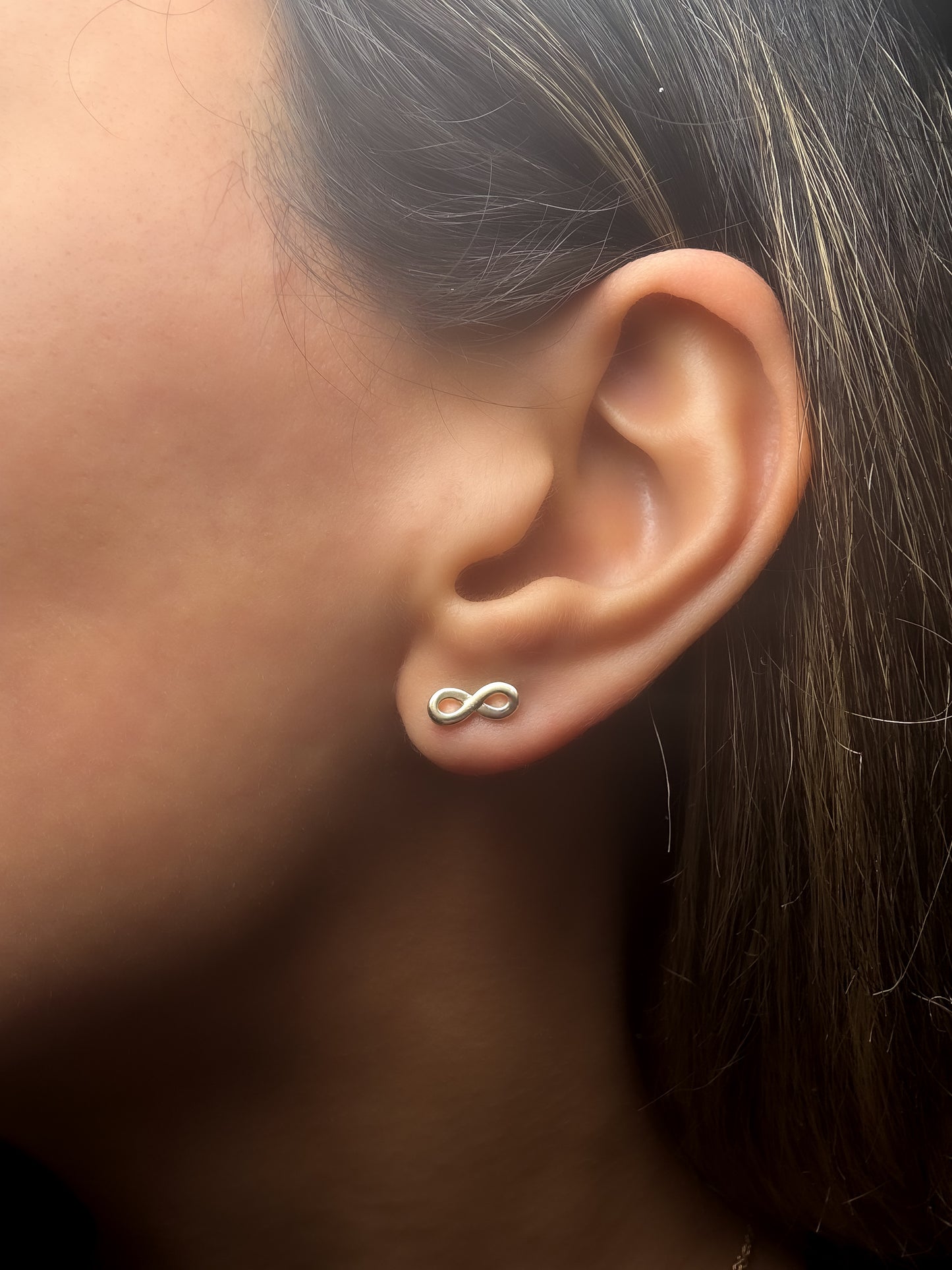 14k Solid Gold Infinity Stud Earrings: Minimalist Symbol of Eternal Love