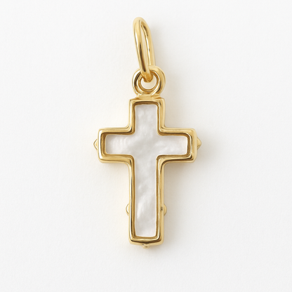 14k Solid Gold Mother of Pearl Charm Pendant | Heart & Animal Designs