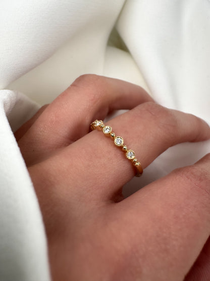 14k Solid Gold Natural Diamond Bezel Eternity Band