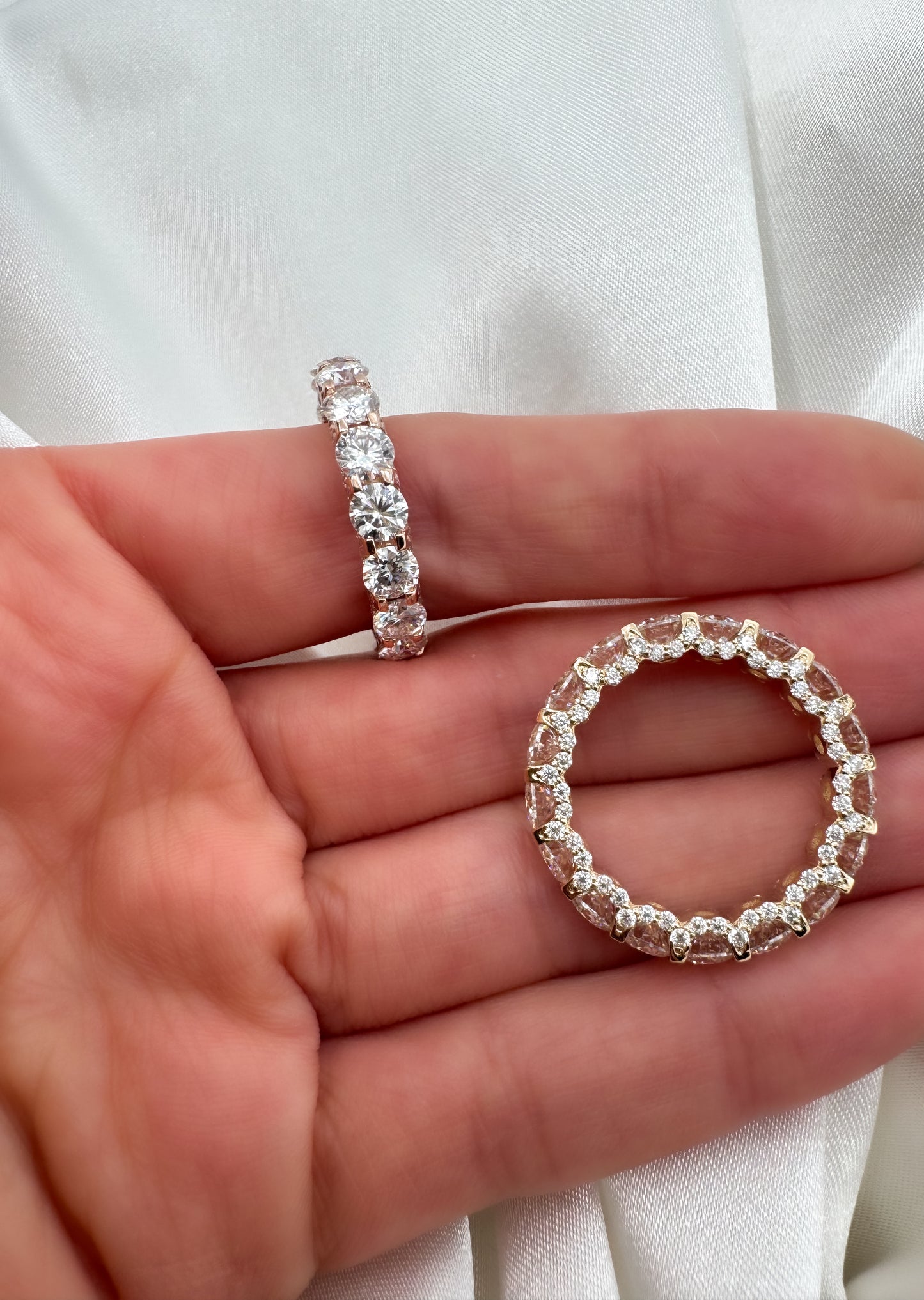 Full Eternity Round Cut Wedding Band in 14k Solid Gold