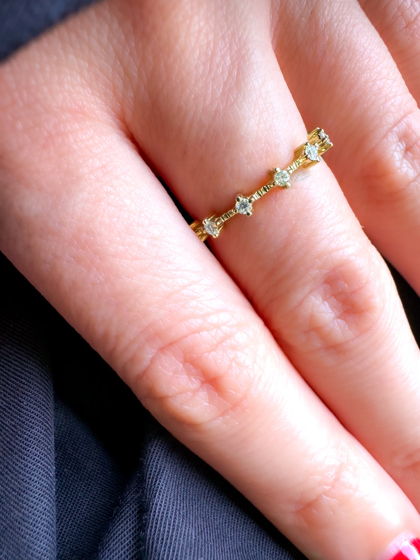 Minimalist Diamond Ring in 14k Gold – Petite Diamond Gift for Her