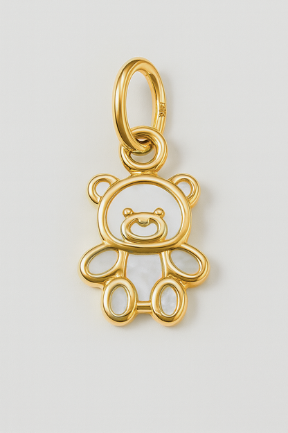 14k Solid Gold Mother of Pearl Charm Pendant | Heart & Animal Designs