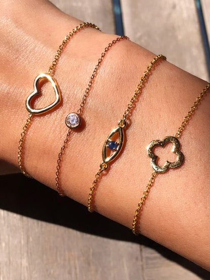 Solid Gold Heart Shape Bracelet