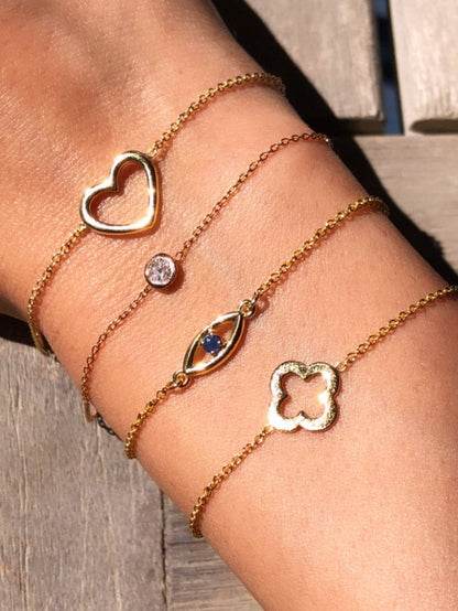 Solid Gold Heart Shape Bracelet