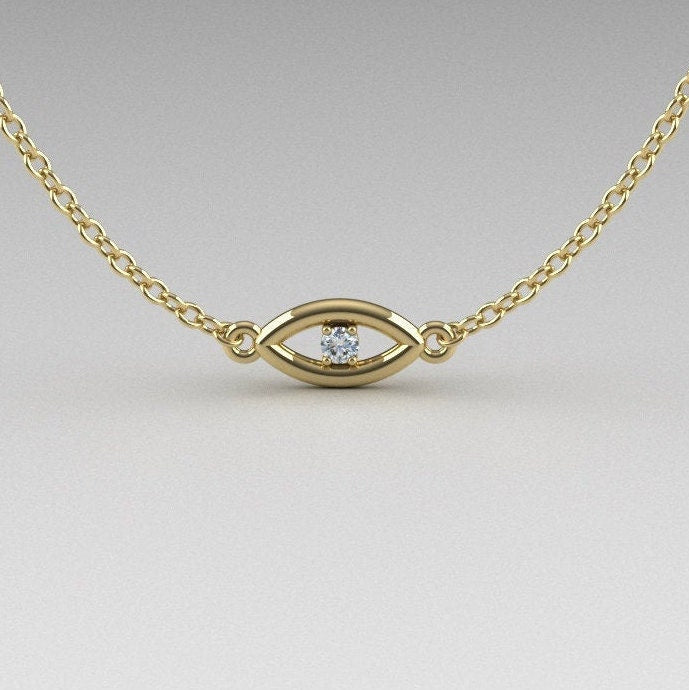 Evil Eye Bracelet, Minimalist Gold Bracelet, Gold Evil Eye Bracelet