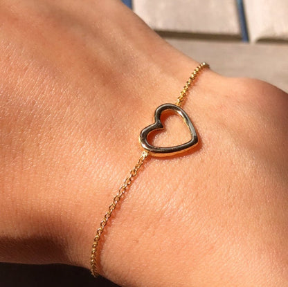 Solid Gold Heart Shape Bracelet