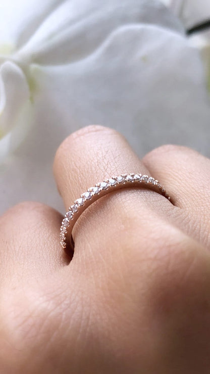 Diamond Half Eternity Wedding Band In 14k Solid Gold