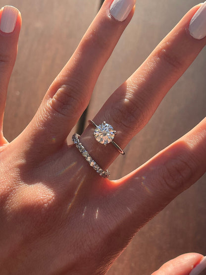 1.5Ct Round Cut Diamond Solitaire Engagement Ring in 14k Gold- Classic Engagement Ring