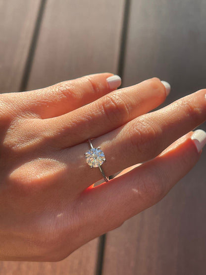 1.5Ct Round Cut Diamond Solitaire Engagement Ring in 14k Gold- Classic Engagement Ring