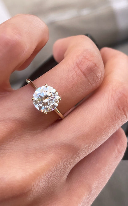 2Ct Round Cut Diamond Solitaire Engagement Ring in 14k Gold- Classic Engagement Ring