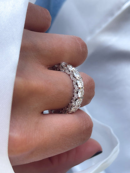 Full Eternity Round Cut Wedding Band in 14k Solid Gold