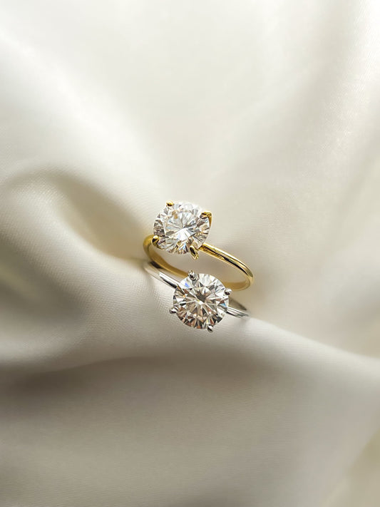 2Ct Round Brilliant Cut Solitaire Engagement Ring in 4 Prong Setting Solid Gold