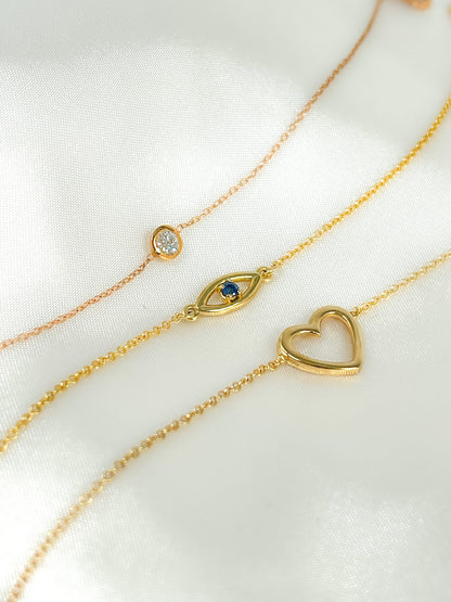 Solid Gold Heart Shape Bracelet