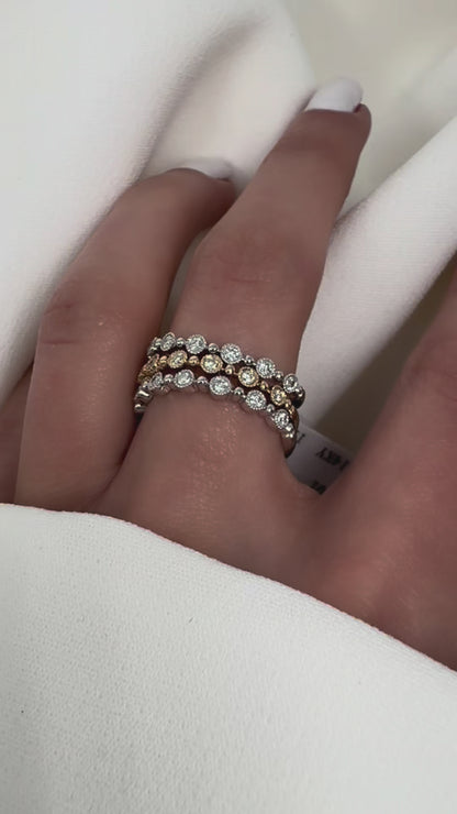 14k Solid Gold Natural Diamond Bezel Eternity Band