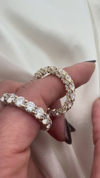 Full Eternity Round Cut Wedding Band in 14k Solid Gold