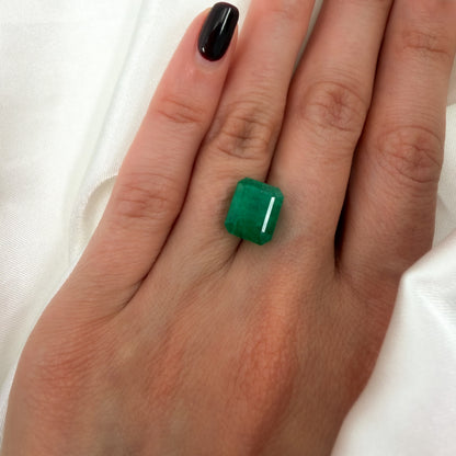 Natural Emerald Bezel Setting Solitaire Ring in 14k Solid Gold